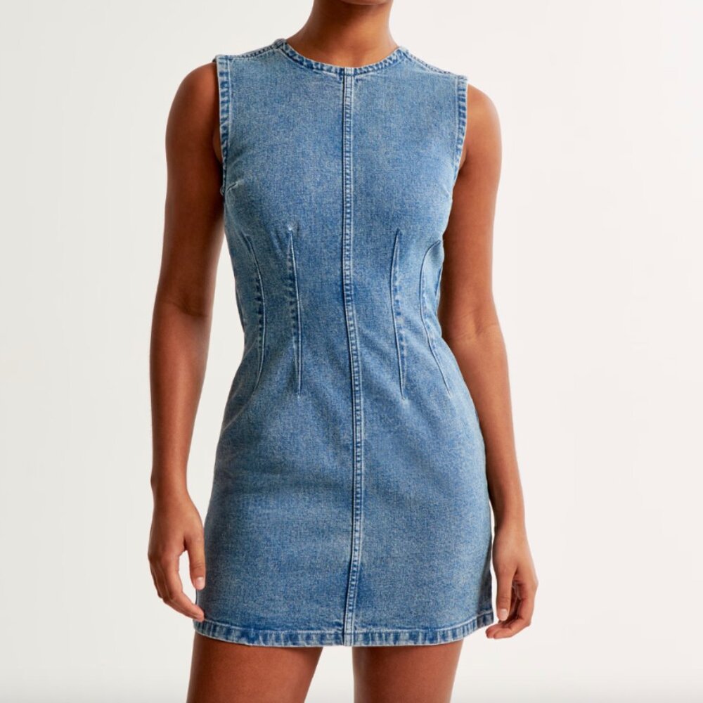 Shell Denim Mini Dress - Abercrombie & Fitch - M